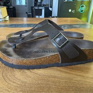 Birkenstock Dark Brown Leather Sandals